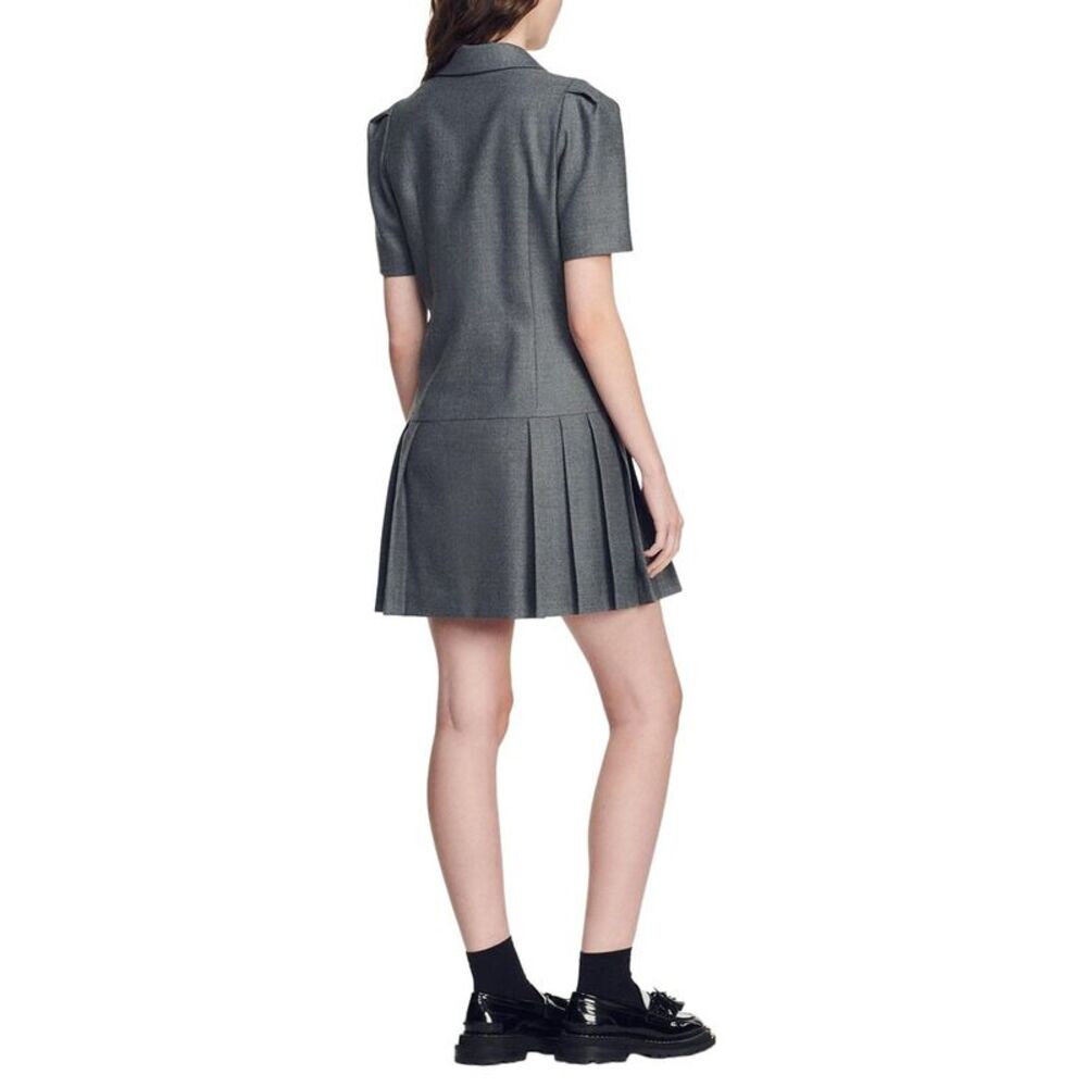 Sandro Woven Wool-Blend Dress - Picture 2 of 3